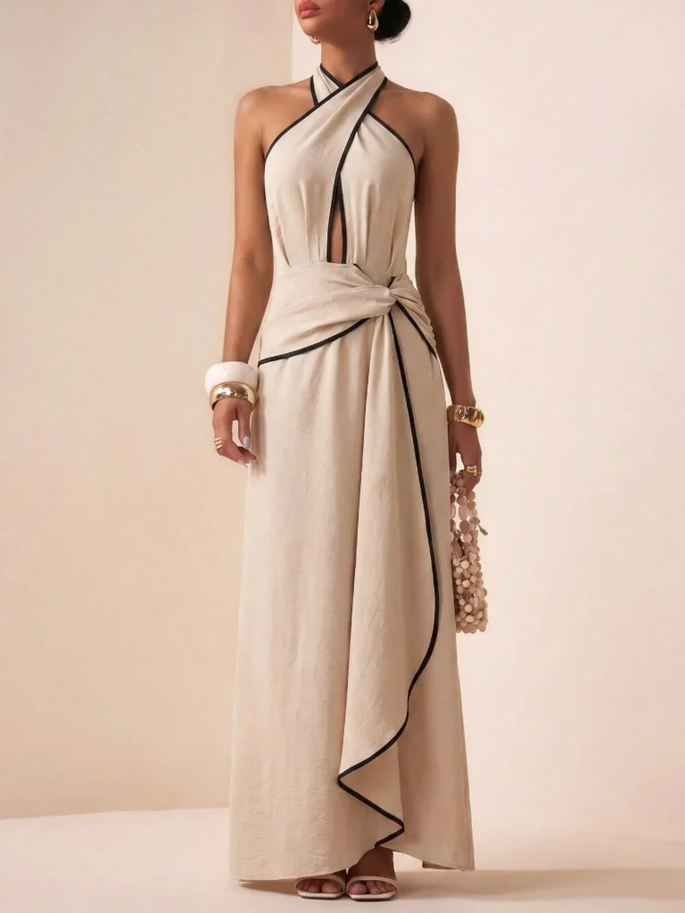 Apricot Sexy Women's Maxi Dress - Picture 4 of 4